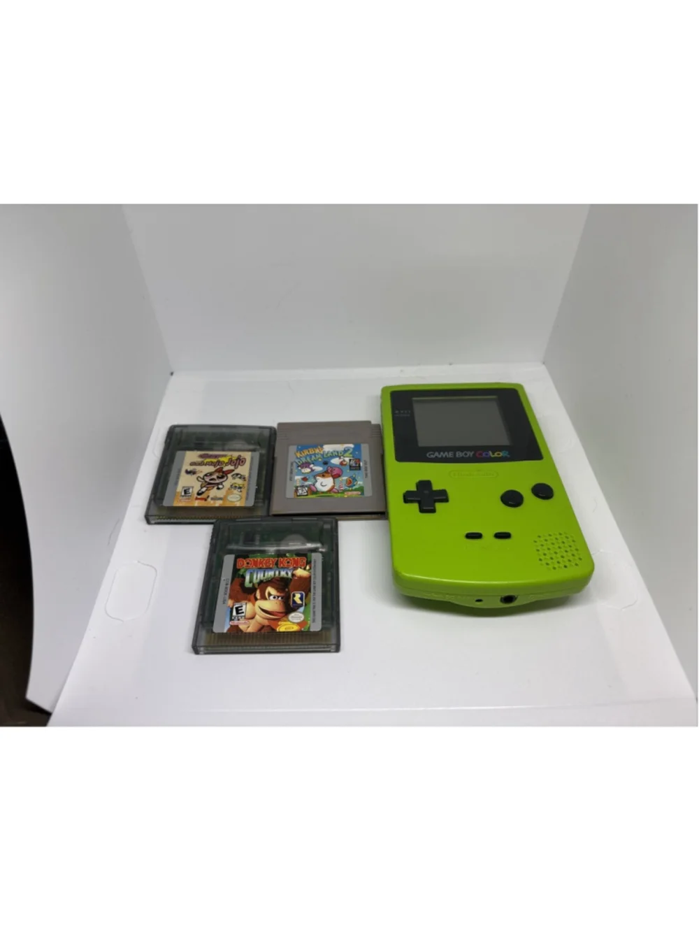 Game Boy Color - Kiwi Lime Green With 3 Games. Everything Is Tested/ Plays fine
